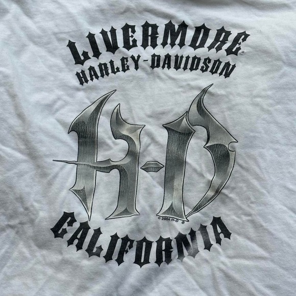 VINTAGE 2003 TRIBAL HARLEY DAVIDSON WHITE LONG SLEEVE SIZE L - Picture 5 of 6
